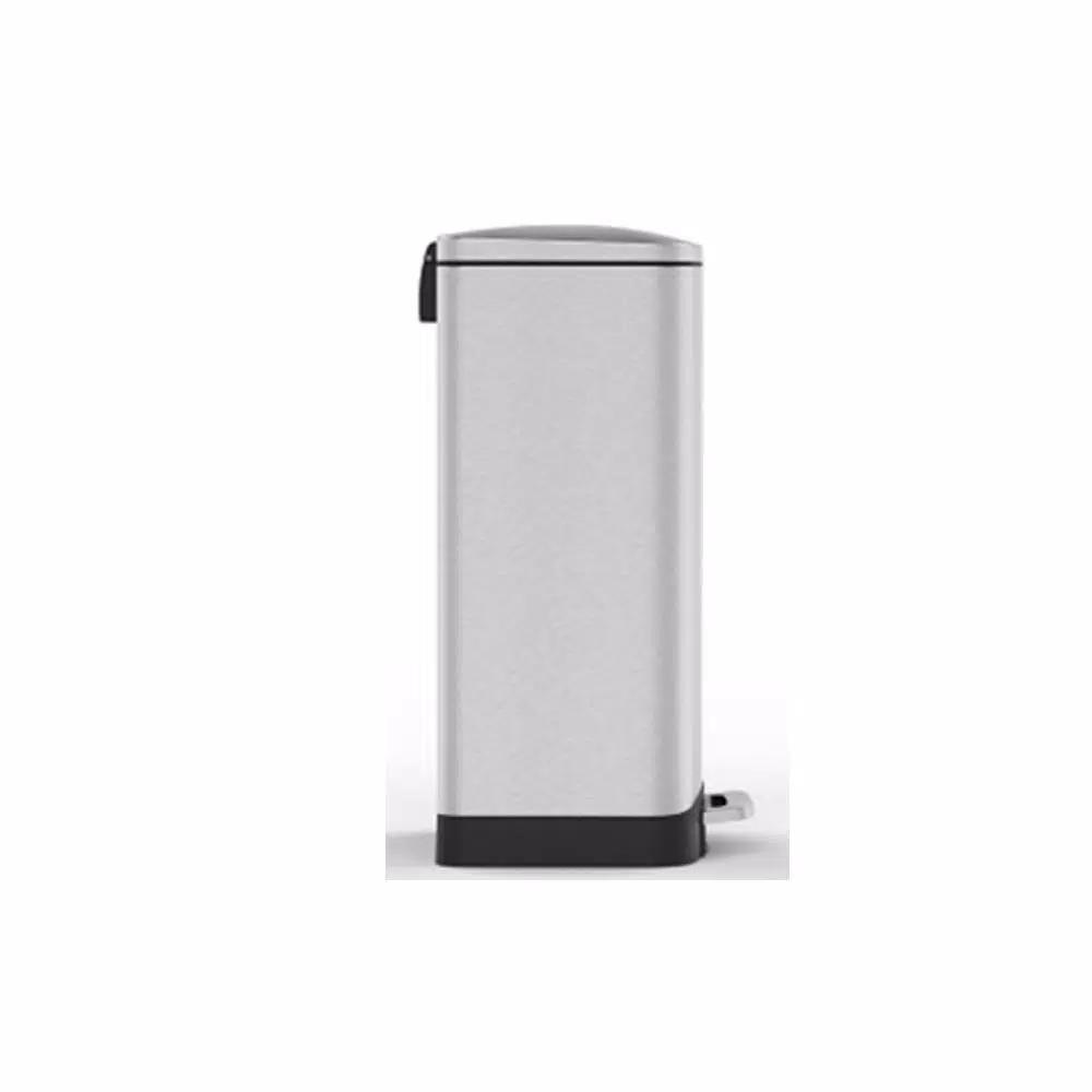 Innovaze 10.6 Gallon Brushed Stainless Steel Rectangular Step-On Trash Can with Fingerprint Resistant Finish