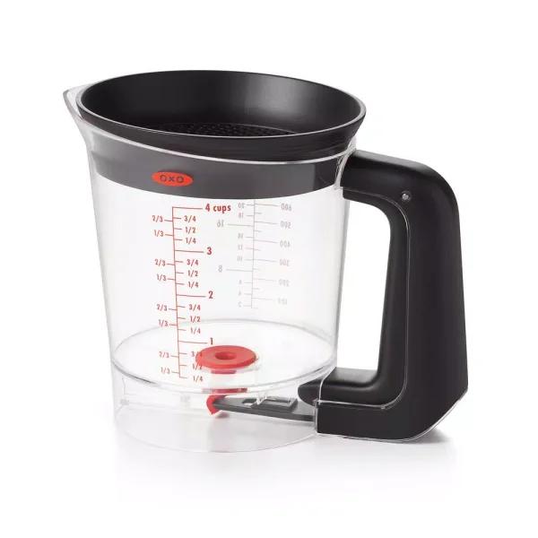 OXO Good Grips 4-Cup Fat Separator with Strainer and Non-Slip Handle