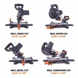 Evolution Power Tools Evolution 10 Amp 7-1/4 in. Sliding Compound Miter Saw with Laser Guide and Multi-Material Blade thumbnail 3