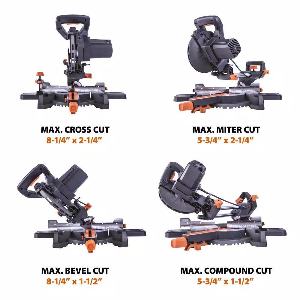 Evolution Power Tools Evolution 10 Amp 7-1/4 in. Sliding Compound Miter Saw with Laser Guide and Multi-Material Blade