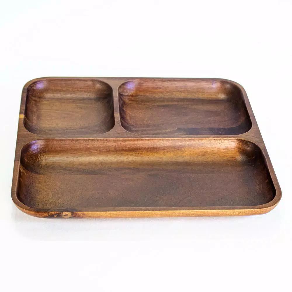 BergHOFF Acacia Natural Wood Round Serving Tray Set, 2-Piece