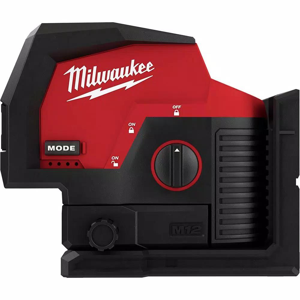 Milwaukee M12 Green Cross Line and Plumb Points Laser Level, 125 ft. Range (Tool-Only)