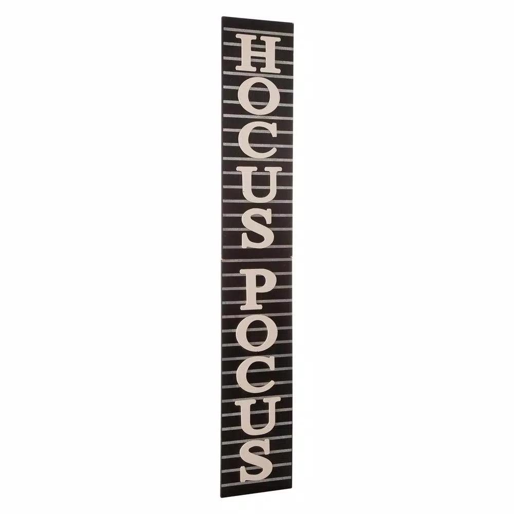 Glitzhome 60 in. Hocus Pocus Halloween Wooden Standing Porch Sign and Hanging Decor