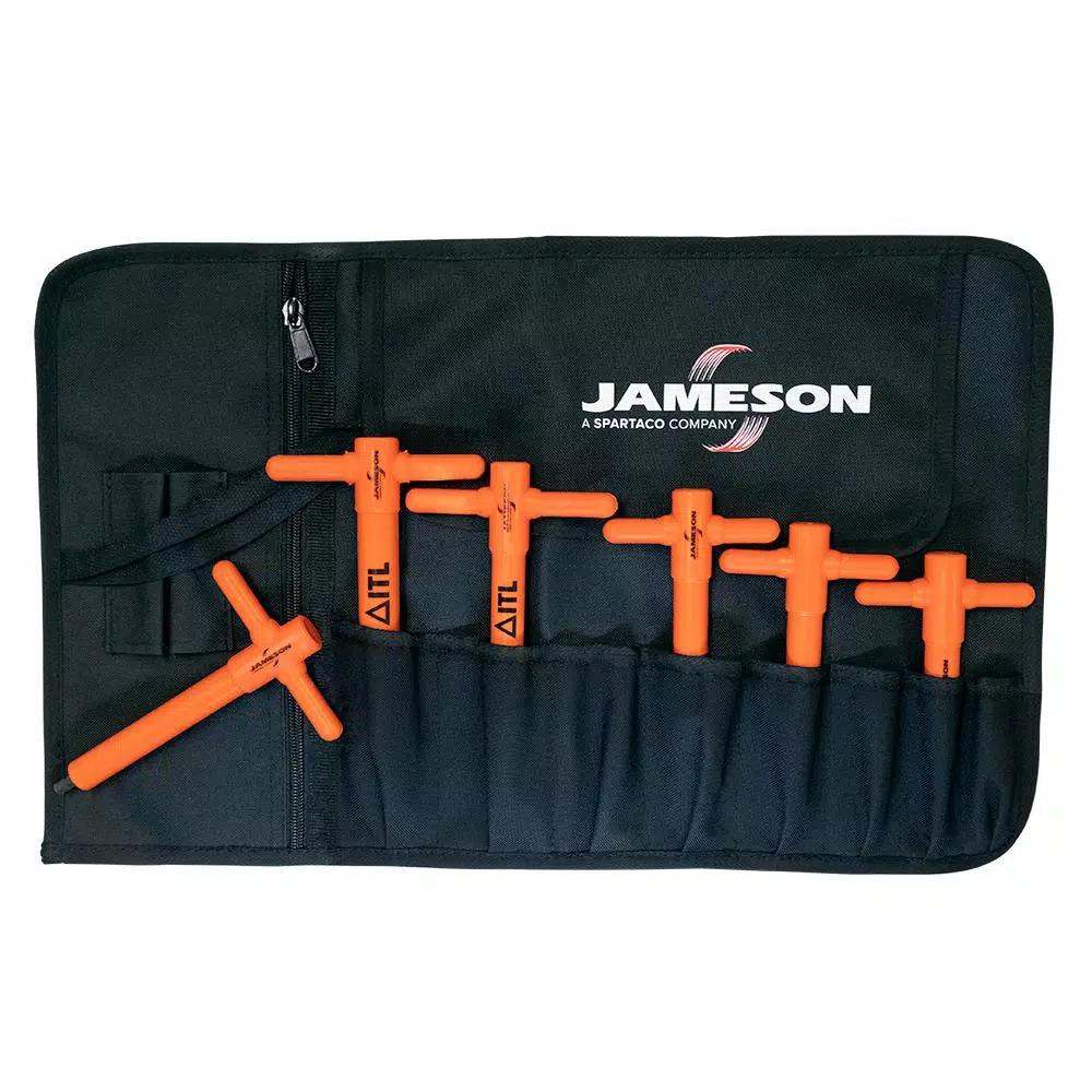 Jameson 1000V Insulated T-Handle Hex Key Set, 6-Piece Imperial