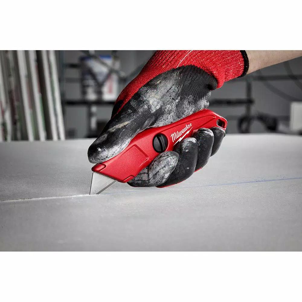 Milwaukee Fixed Blade Utility Knife with Tool-Free Blade Change and Onboard Storage