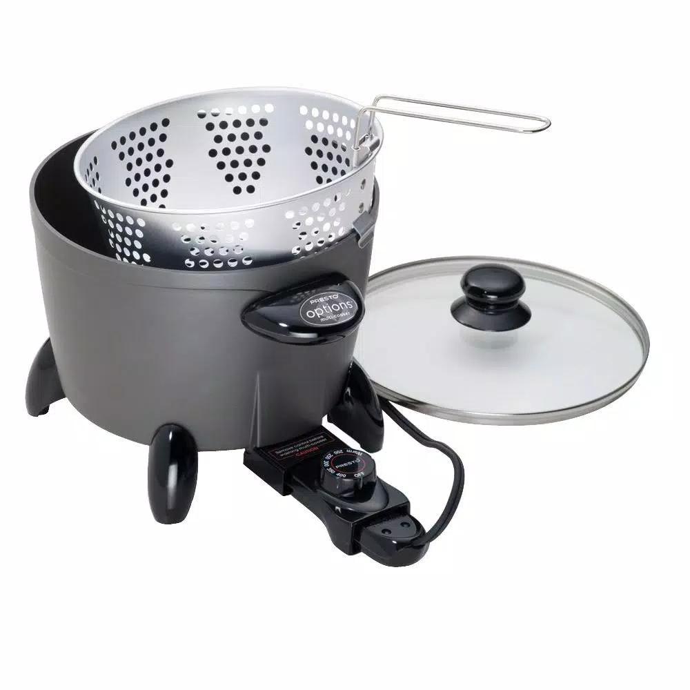 Presto Options 6 Qt. Electric Multi-Cooker and Deep Fryer, Dark Gray