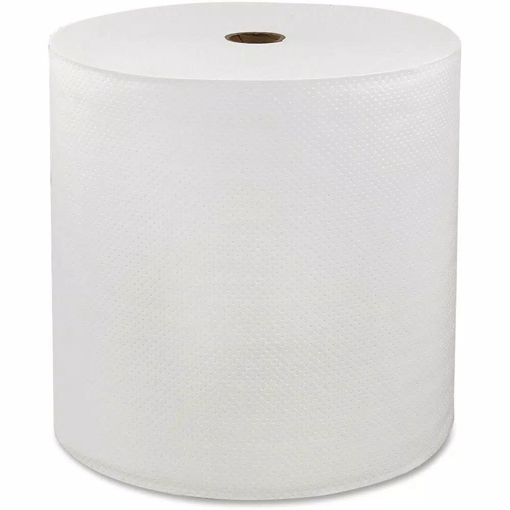 Genuine Joe Solutions 1-Ply Hardwound Paper Towels, White, 6 Rolls