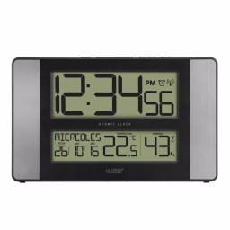 La Crosse Technology 11 in. Atomic Digital Wall Clock with Temperature, Humidity & Calendar - Aluminum Finish thumbnail 5