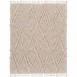 LR Resources LR Home Handmade Boho Tufted Cotton Throw Blanket with Fringe, Beige, 50 x 60 in thumbnail 8