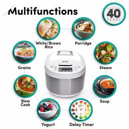 AROMA Professional 12-Cup Digital Rice Cooker and Multi-Cooker with Ceramic Inner Pot, White thumbnail 3