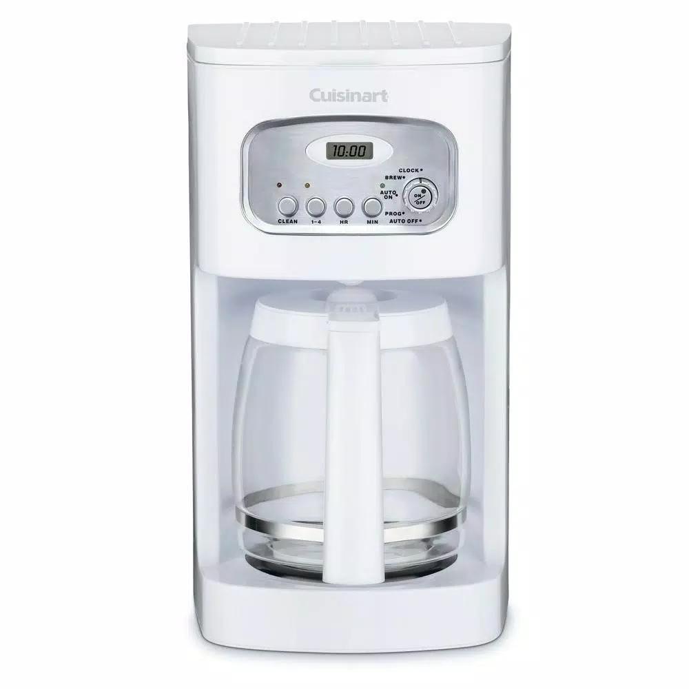 Cuisinart 12-Cup White Drip Coffee Maker with Stainless Steel Accents and Programmable Timer