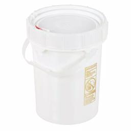 Vestil 5 Gal. White HDPE Plastic Screw Top Pail with Lid thumbnail 2