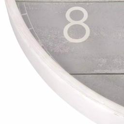 Pinnacle 28 in. Gray Washed Wood Plank Round Wall Clock - Rustic Farmhouse Decor thumbnail 5