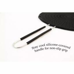 ExcelSteel 13 in. Silicone Splatter Screen with Non-Slip Heat-Resistant Grip, Stainless Steel Frame thumbnail 4