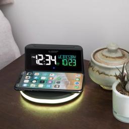 La Crosse Technology Wireless Charging Digital Alarm Clock with 7-Color Glowing Base thumbnail 9