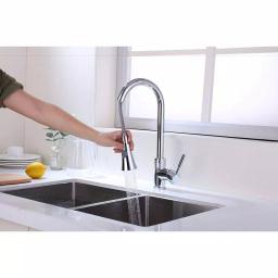 Vanity Art Single-Handle Pull-Down Kitchen Faucet with Sprayer Wand, Chrome Finish thumbnail 7