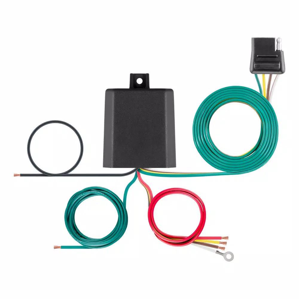 CURT 3-to-2-Wire Powered Taillight Converter, 4-Way Flat Output