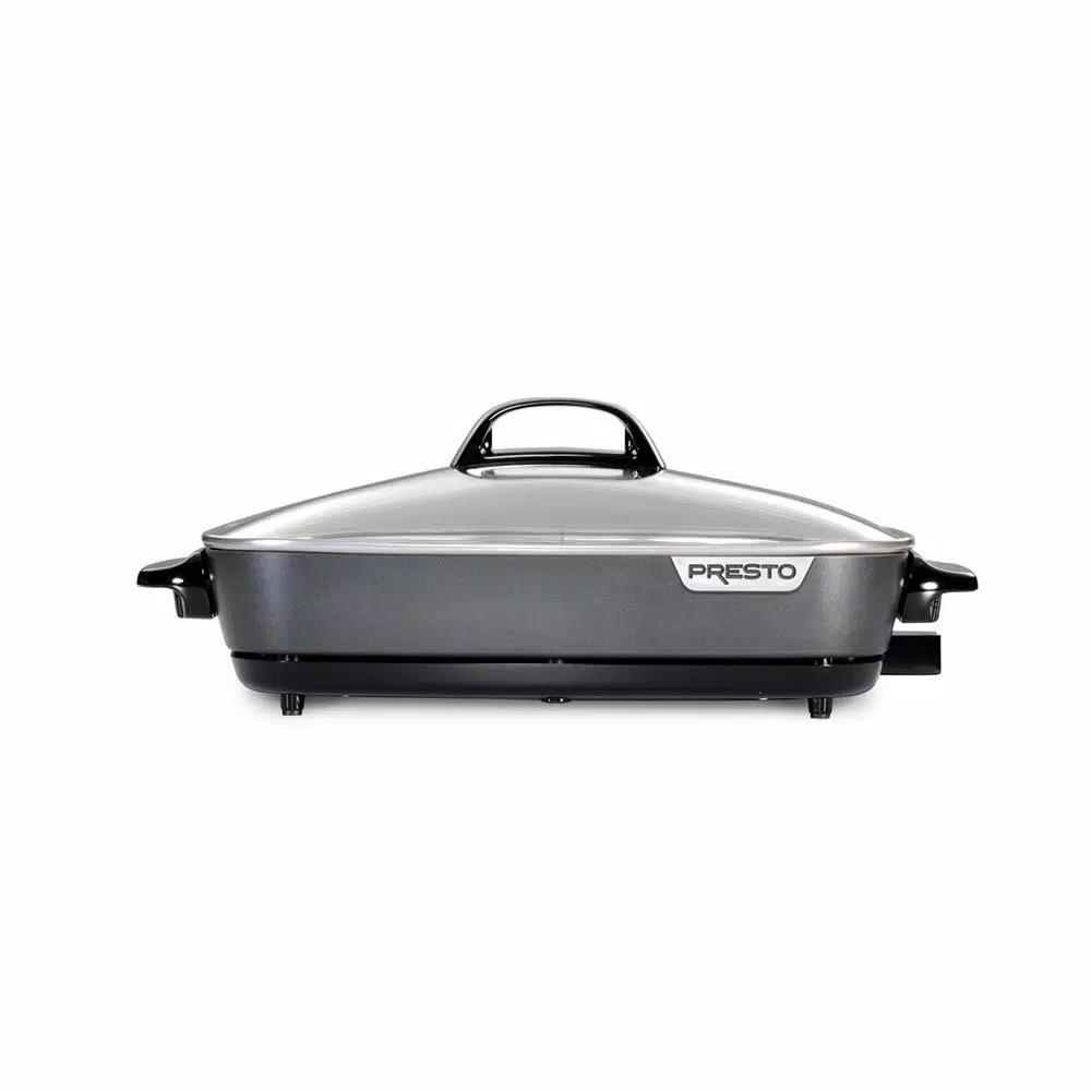 Presto SlimLine 16 in. Black Non-Stick Electric Skillet with Heavy Cast Aluminum Pan