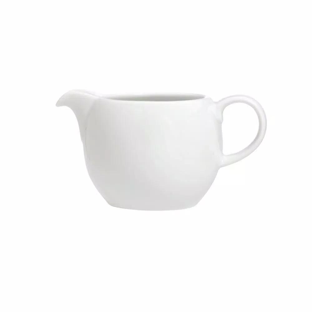 Oneida Queensbury and Hunt Classic Coupe White Porcelain Creamer Jugs, 6.75 oz (Set of 24)