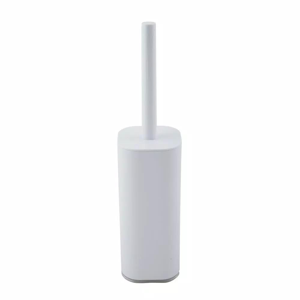 Bath Bliss Acrylic Cylinder Toilet Brush and Holder Set, White