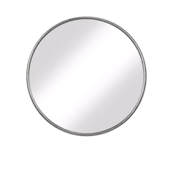Martin Svensson Home Contemporary Round Pewter Metal Frame Accent Mirror, 36 in. x 36 in.