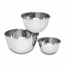 Unbranded 3-Piece Stainless Steel Mixing Bowl Set, 5.2 Qt, 3.25 Qt, 1.25 Qt thumbnail 4