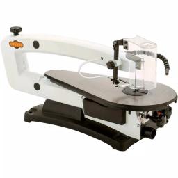 Shop Fox 18 in. VS Scroll Saw with LED Gooseneck Light and 64-Piece Rotary Tool Kit thumbnail 1