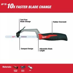 Milwaukee 2-Piece Hack Saw Set: 12 in. High Tension & 10 in. Compact Hack Saws thumbnail 3