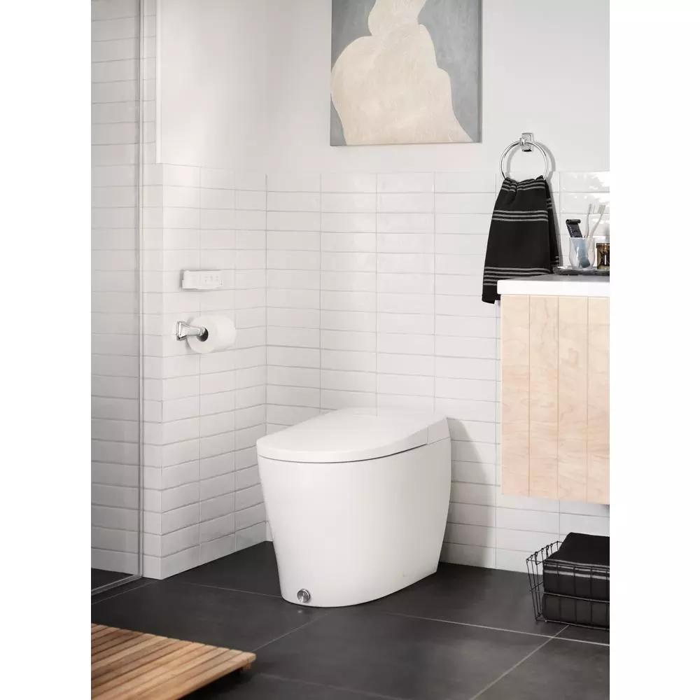Unbranded Adler 3-Piece Chrome Bathroom Hardware Set with Adjustable 18-24 in. Towel Bar