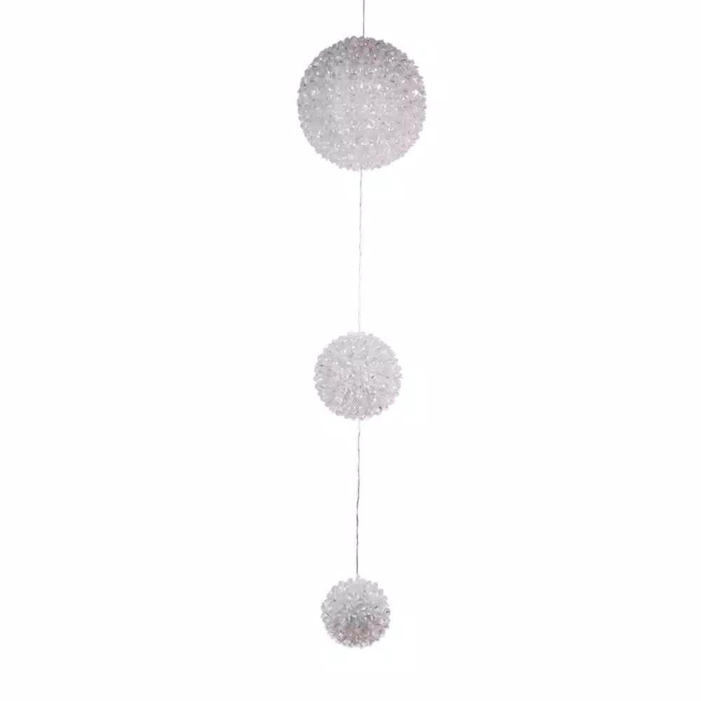 Alpine Corporation 37 in. 3-Tier Hanging Christmas Ornament with 350 Blue and White Chasing LED Lights