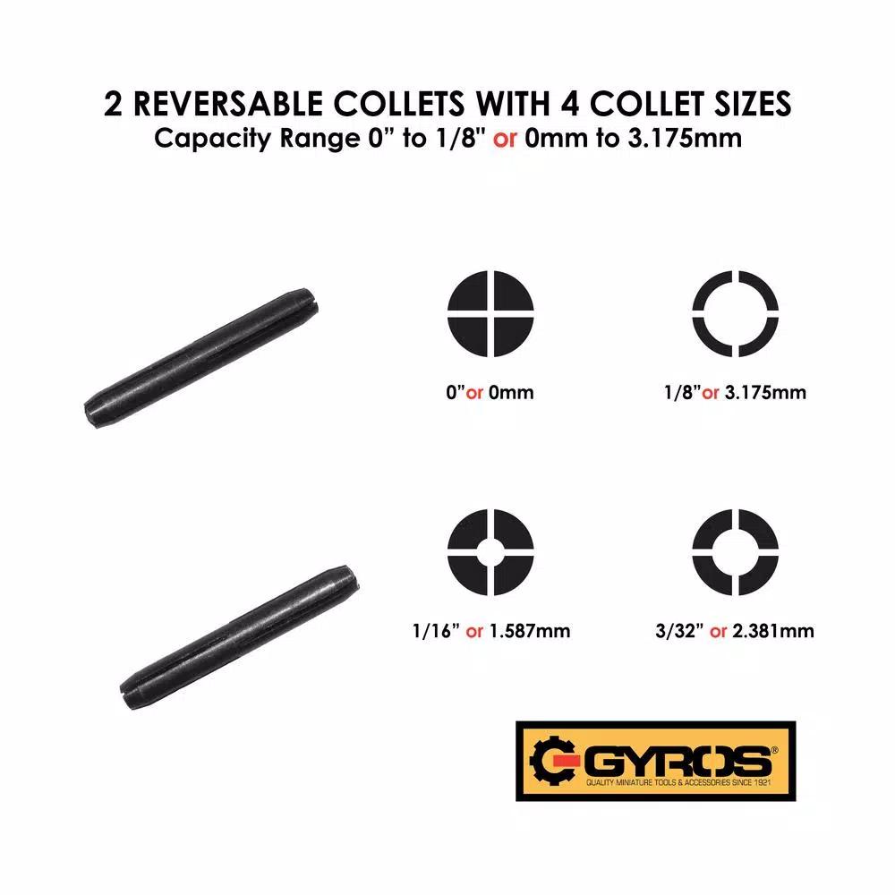 Gyros Swivel Head Pin Vise with 2 Double-Ended Collets