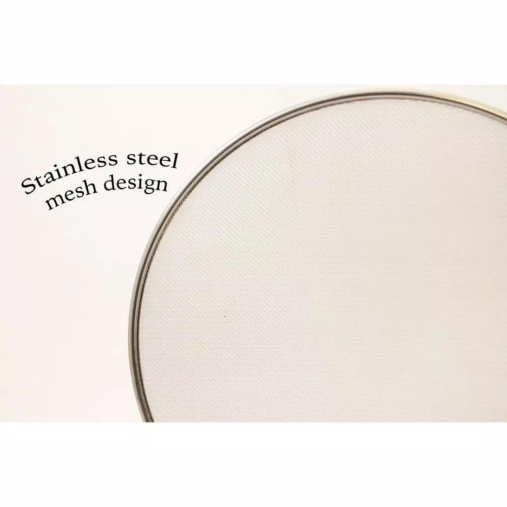 ExcelSteel 13 in. Stainless Steel Fine Mesh Splatter Screen with Solid Stay-Cool Handle