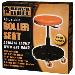 Black Bull Adjustable Mechanic's Roller Seat with Swivel Casters thumbnail 4