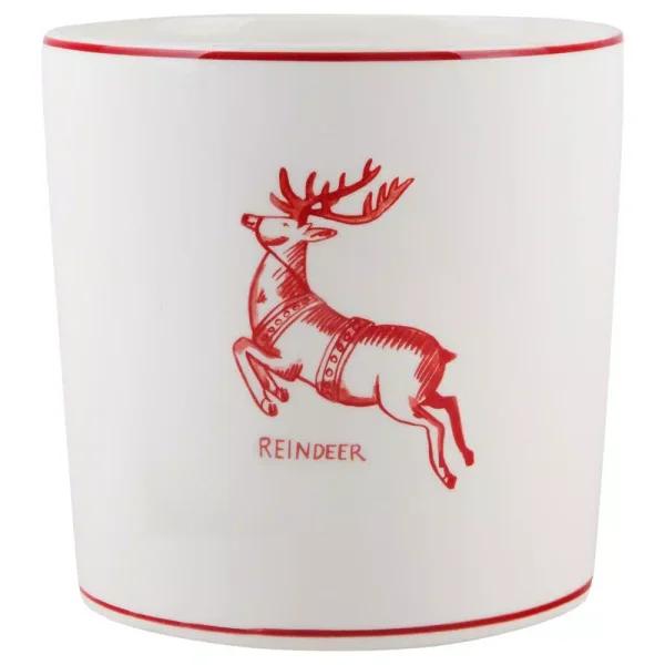 Molly Hatch White Reindeer Ceramic Round Utensil Crock, 7 in.