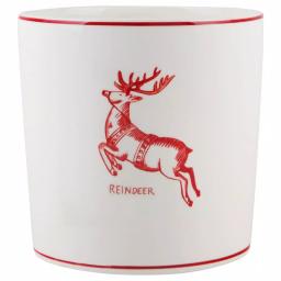 Molly Hatch White Reindeer Ceramic Round Utensil Crock, 7 in. thumbnail 1