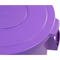 Carlisle Bronco 44 Gallon Purple Round Trash Can Lid, 3-Pack thumbnail 2