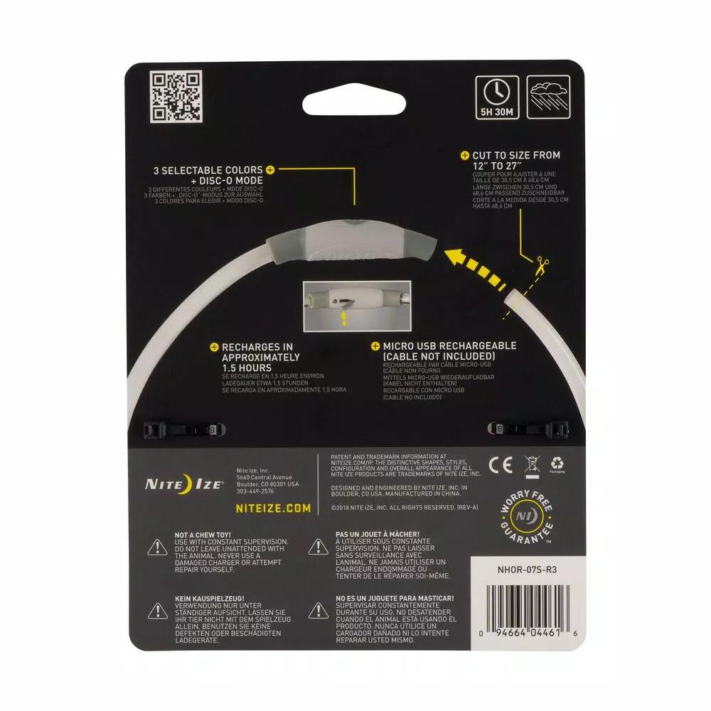 Nite Ize NiteHowl LED Rechargeable Safety Necklace, Disc-O Select Multi-Color Dog Collar