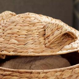 StyleWell Light Brown Owl Water Hyacinth Woven Decorative Basket with Lid thumbnail 5