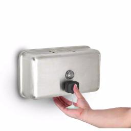 Alpine Industries Alpine 424-SSB 1200ml Stainless Steel Horizontal Manual Liquid Soap Dispenser thumbnail 3
