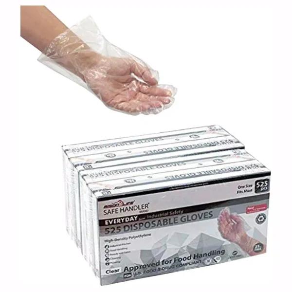 Safe Handler Long Cuff HDPE Multipurpose Disposable Gloves, 2100-Count