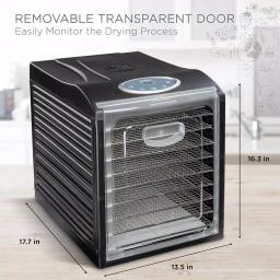 Ivation Stainless Steel Food Dehydrator Machine with 9 Trays, 600W Digital Timer & Temperature Control thumbnail 4