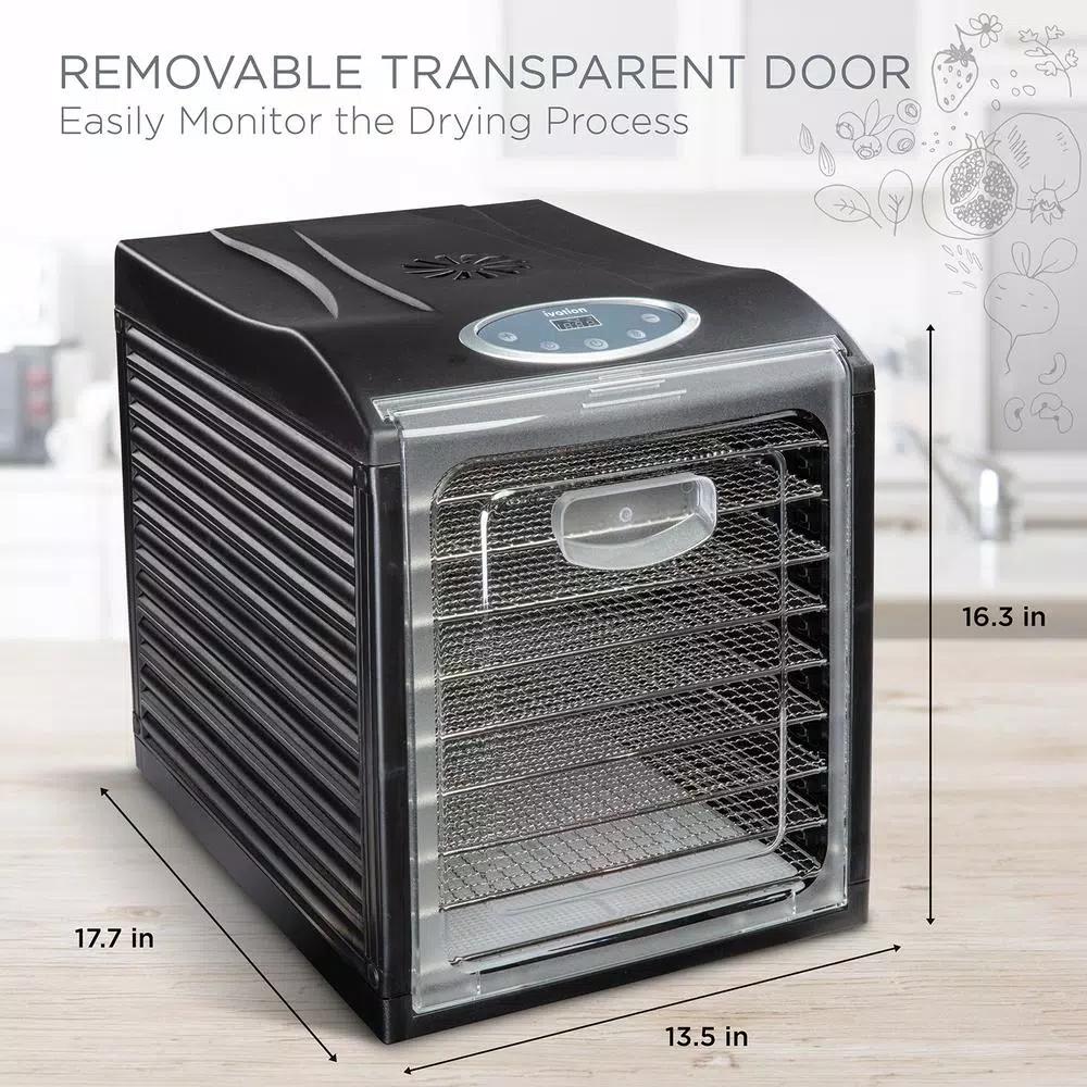 Ivation Stainless Steel Food Dehydrator Machine with 9 Trays, 600W Digital Timer & Temperature Control