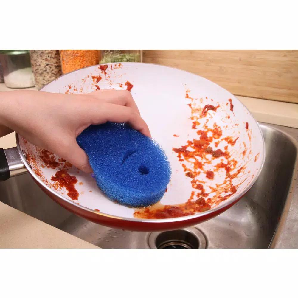 DishFish Non-Scratch Scrubber Sponge, 12-Pack, Blue