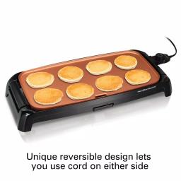 Hamilton Beach Reversible 200 sq. in. Durathon Ceramic Nonstick Electric Griddle, Black thumbnail 5