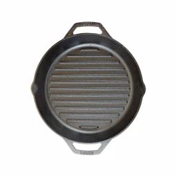 Lodge 12 in. Cast Iron Grill Pan with Dual Handles, Black thumbnail 4