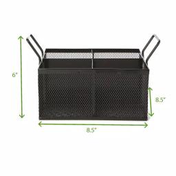 Mind Reader 4-Section Black Mesh Cutlery Caddy, Stainless Steel Flatware Organizer for Countertops thumbnail 7