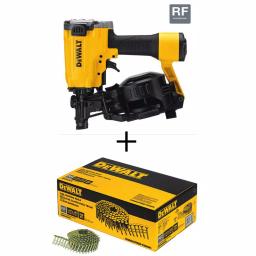 DEWALT 15-Degree Pneumatic Coil Roofing Nailer with 7,200-Pack Galvanized Steel Nails thumbnail 1