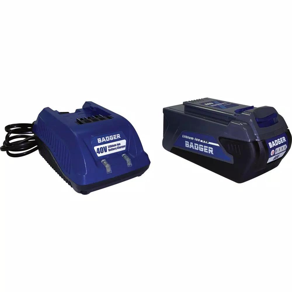 BADGER 40V Cordless Axial Blower with 4.0 Ah Lithium-Ion Battery and Charger, 115 MPH, 380 CFM