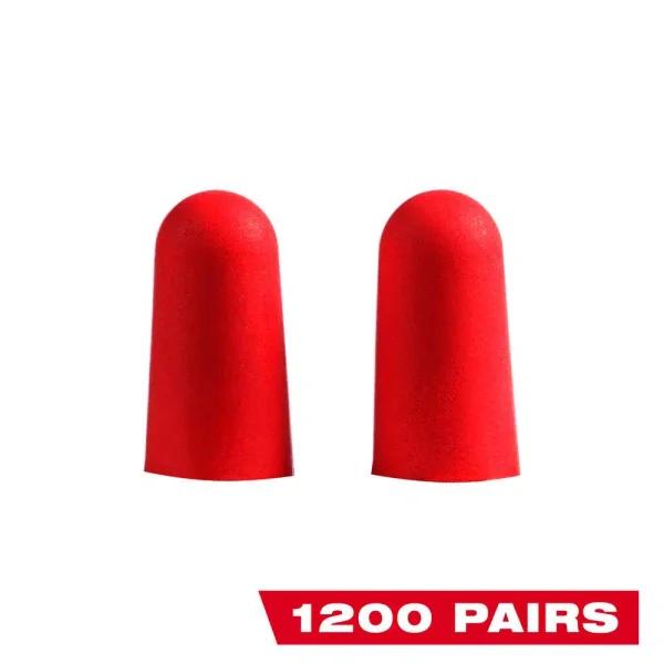 Milwaukee Red Disposable Foam Earplugs, 1200-Pack, 32 dB NRR