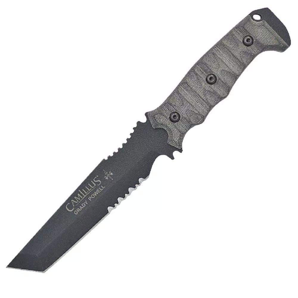 Camillus DAGR Carbon Steel Tanto Fixed Blade Knife with G10 Handle and Molded Sheath
